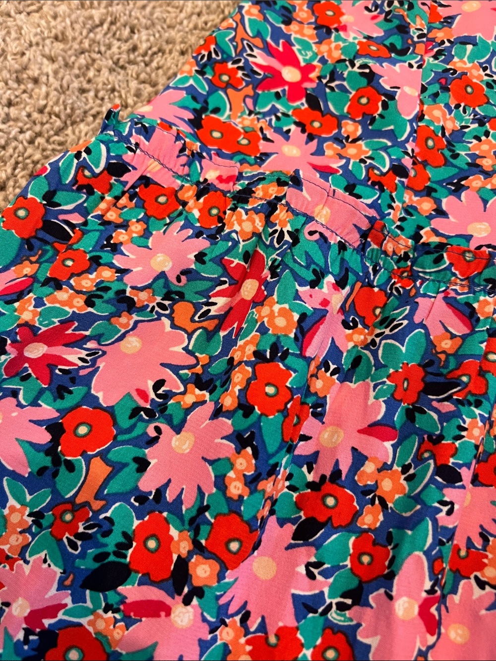 🌸 LOFT Petite Floral Tie Back Dress Pink Blue Sleeveless‎ Drop Waist Size LP - Picture 15 of 16